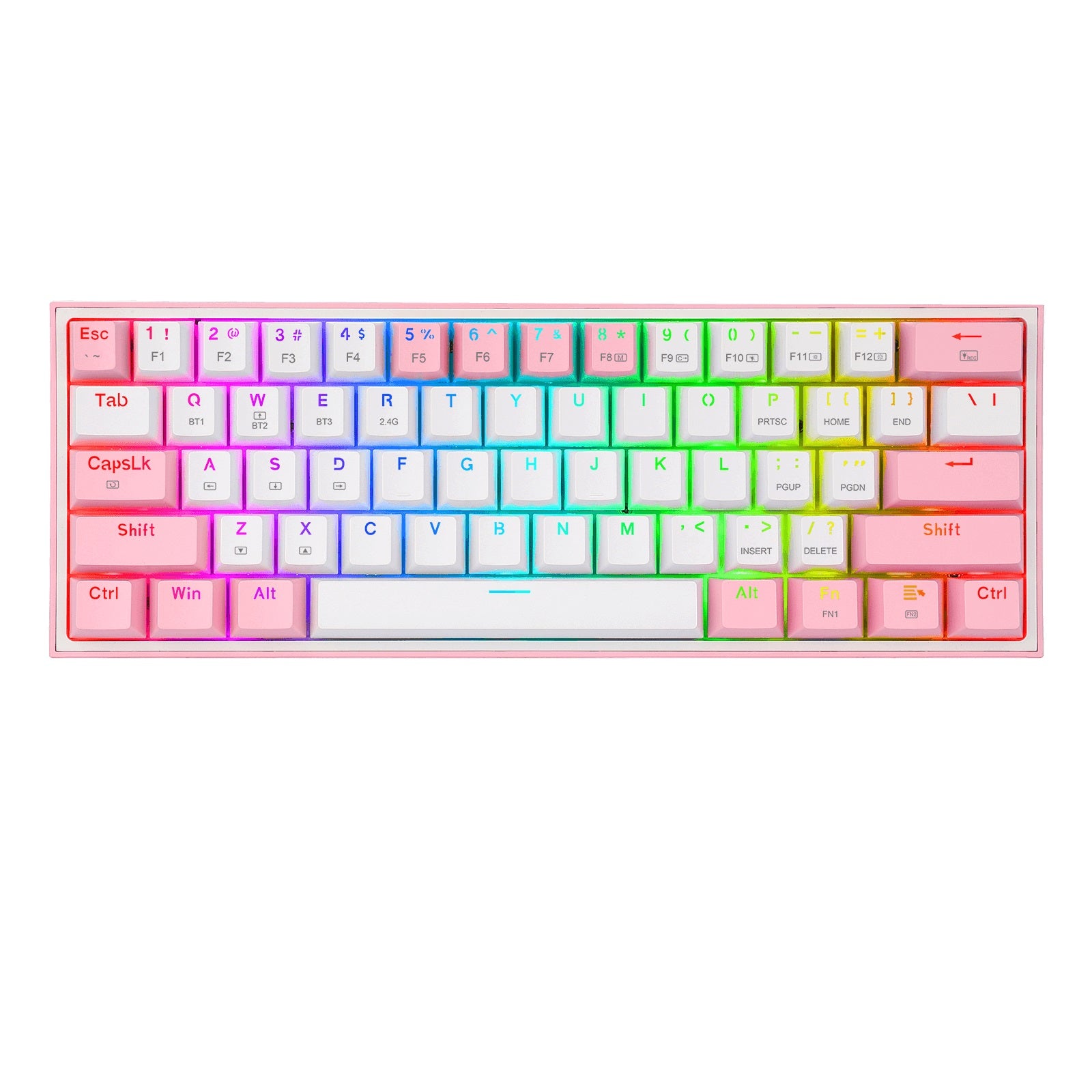 Teclado Mecánico Redragon Fizz Pro White/Pink - Blanco y Rosa Teclado Mecánico Redragon Fizz Pro White/Pink - Blanco y Rosa